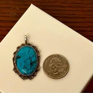 Turquoise and sterling silver pendant